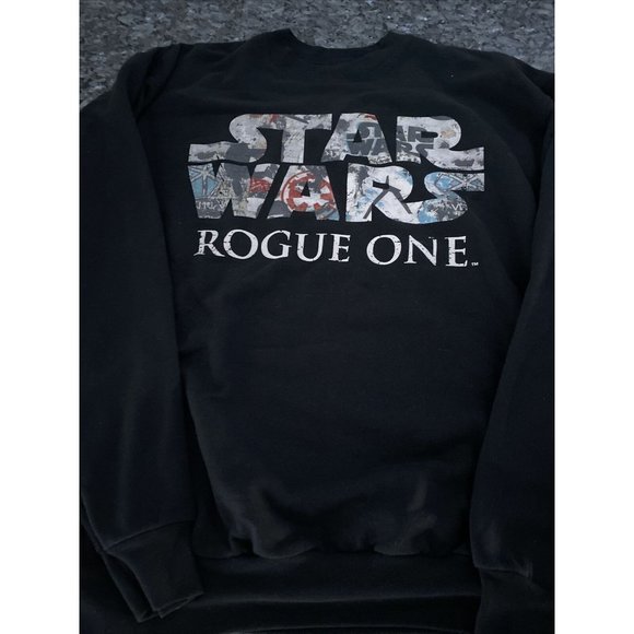 Disney Star Wars Rogue One Sweatshirt Size Medium Disneyland Disney World Black - Picture 10 of 12